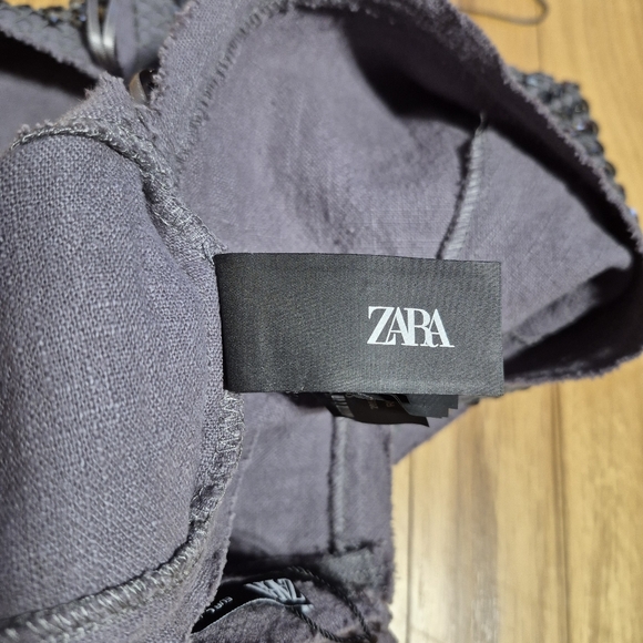 ZARA Studded Chain mail Cropped Halter Top Grey/Gunmetal Size Large - New - Picture 10 of 11